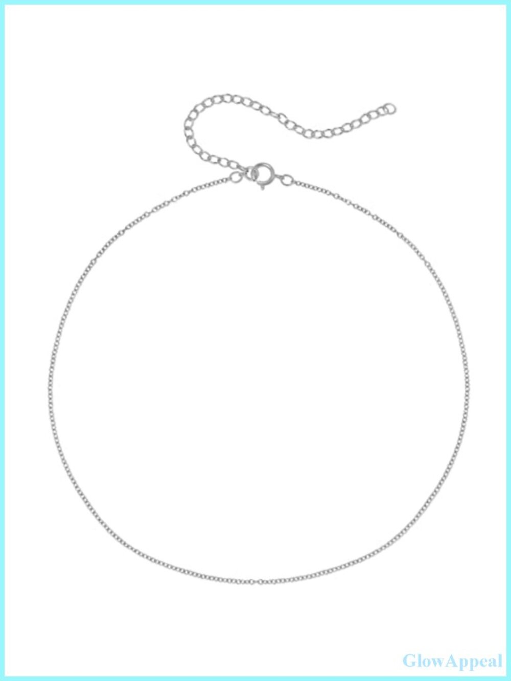 Sterling Silver Cable Chain Choker Necklace Adjustable Layering Minimalist